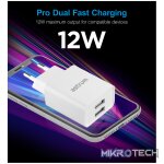 Pro Dual U24 12W Dual USB Travel Wall Charger + USB-C Cable - Black - Image 3